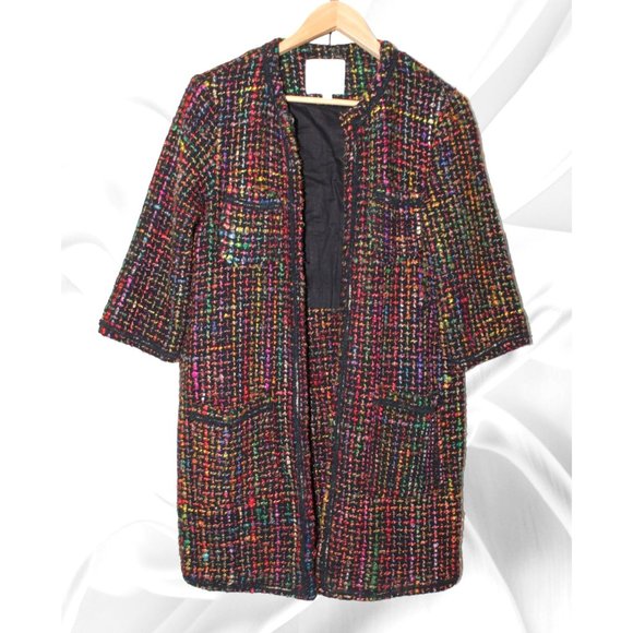 Multicolor Tweed Women's Coat - Picture 1 of 15